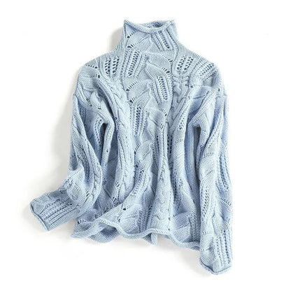 Damski Sweter z Golfem Lyria Knit o Teksturowanym Splocie