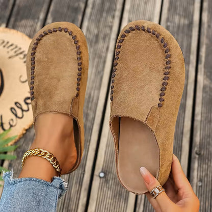 Damskie skórzane klapki ortopedyczne w stylu vintage