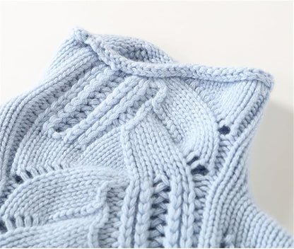 Damski Sweter z Golfem Lyria Knit o Teksturowanym Splocie