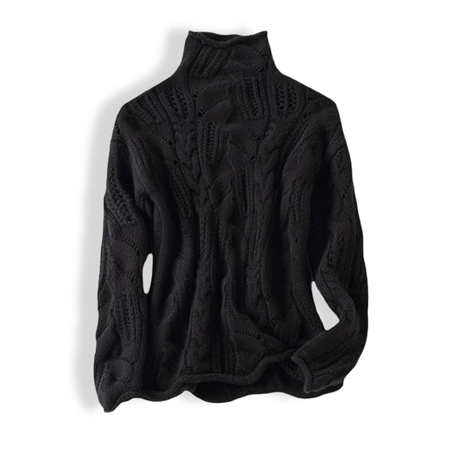 Damski Sweter z Golfem Lyria Knit o Teksturowanym Splocie
